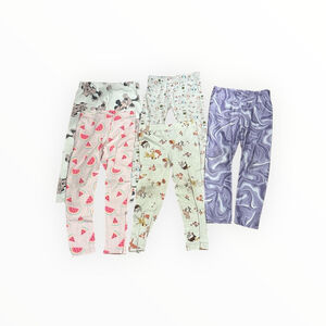 Mixed Brands Leggings Lot Girls 4 Multicolor Minnie Watermelon Animals 5 Pairs